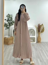 Load image into Gallery viewer, Pleated Lace Collar Maxi Dress PLMD
