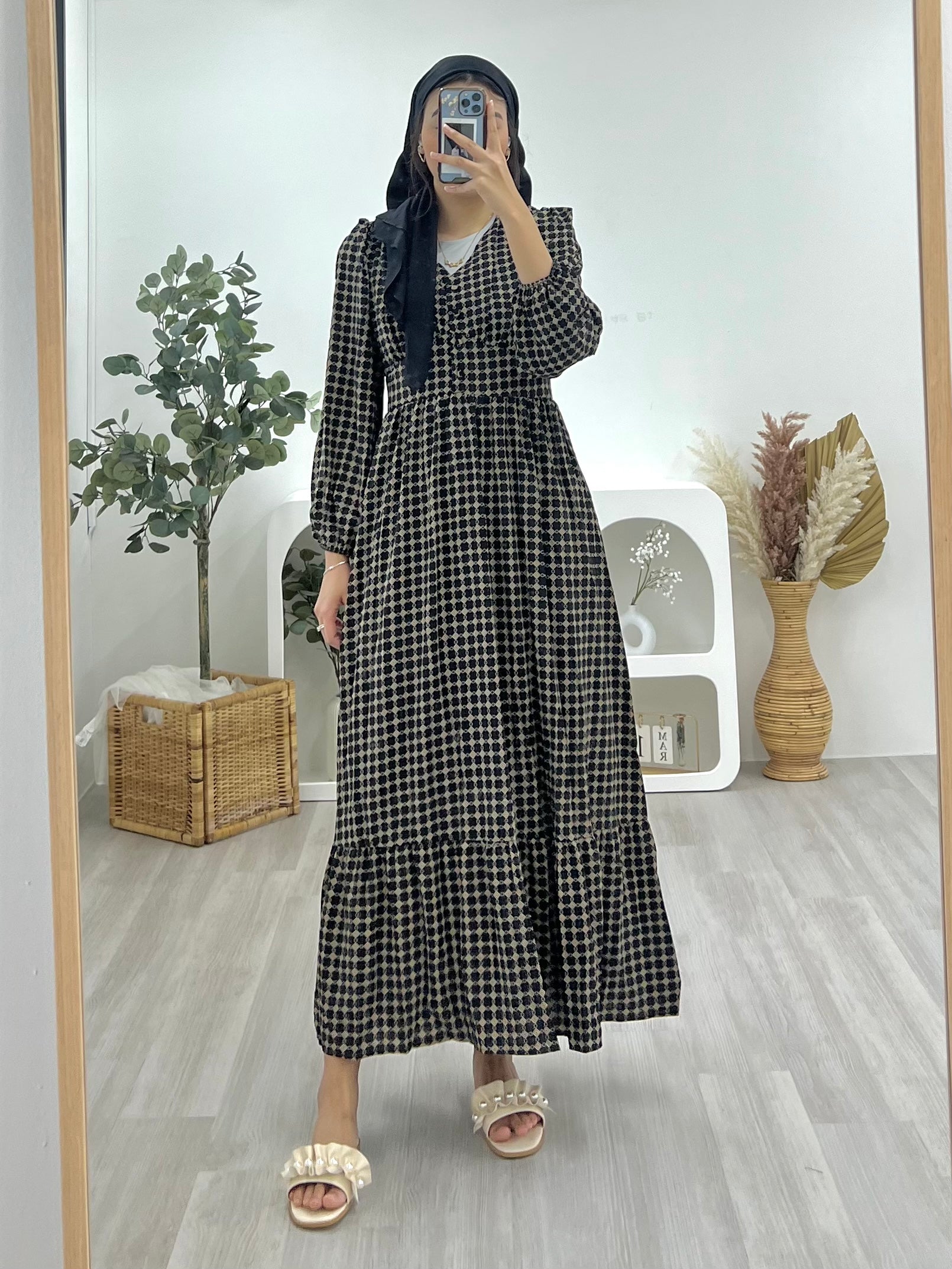 Milkmaid Checkered Maxi Dress MCMD