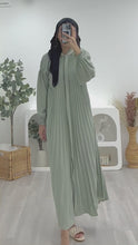 Load and play video in Gallery viewer, Pleated Lace Collar Maxi Dress PLMD