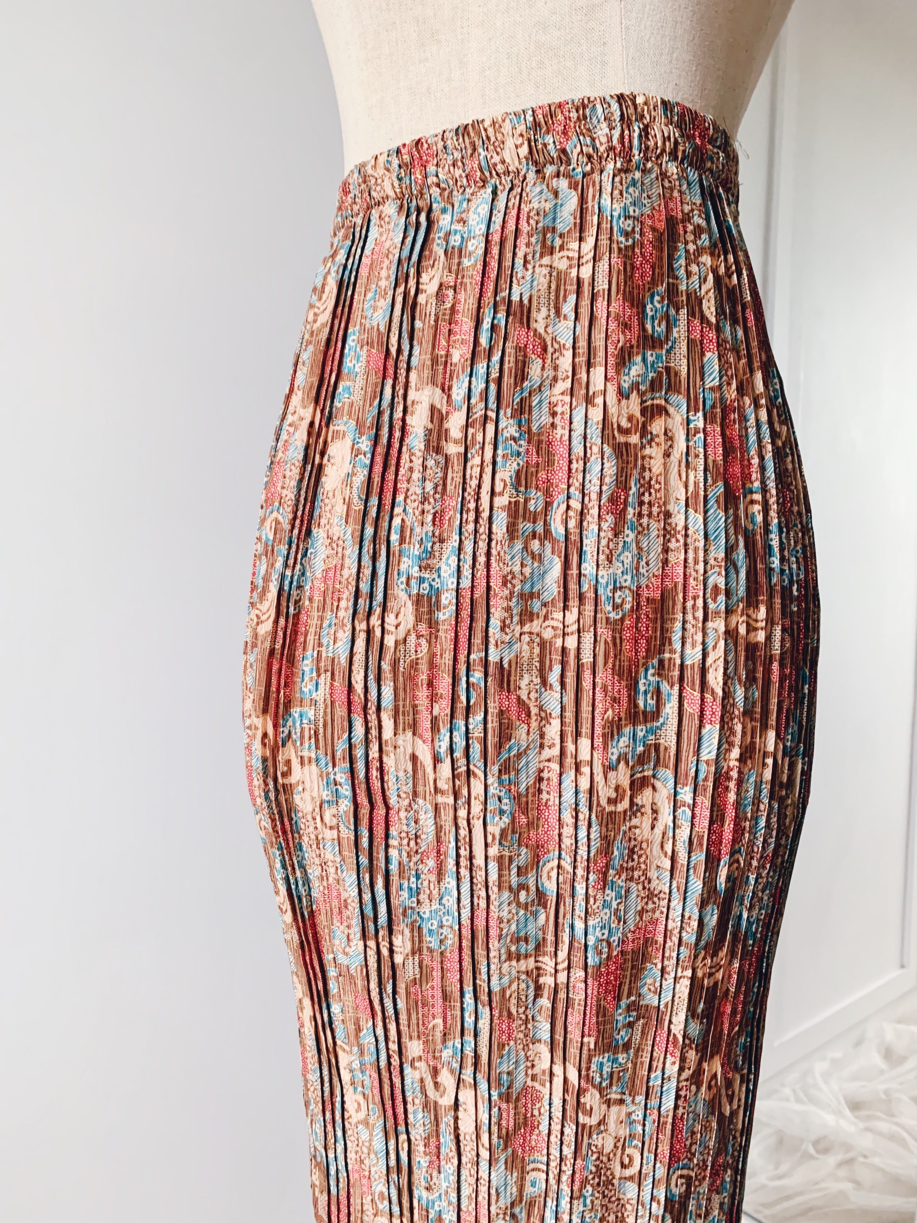 Batik Pleated Skirt - Sea Wave