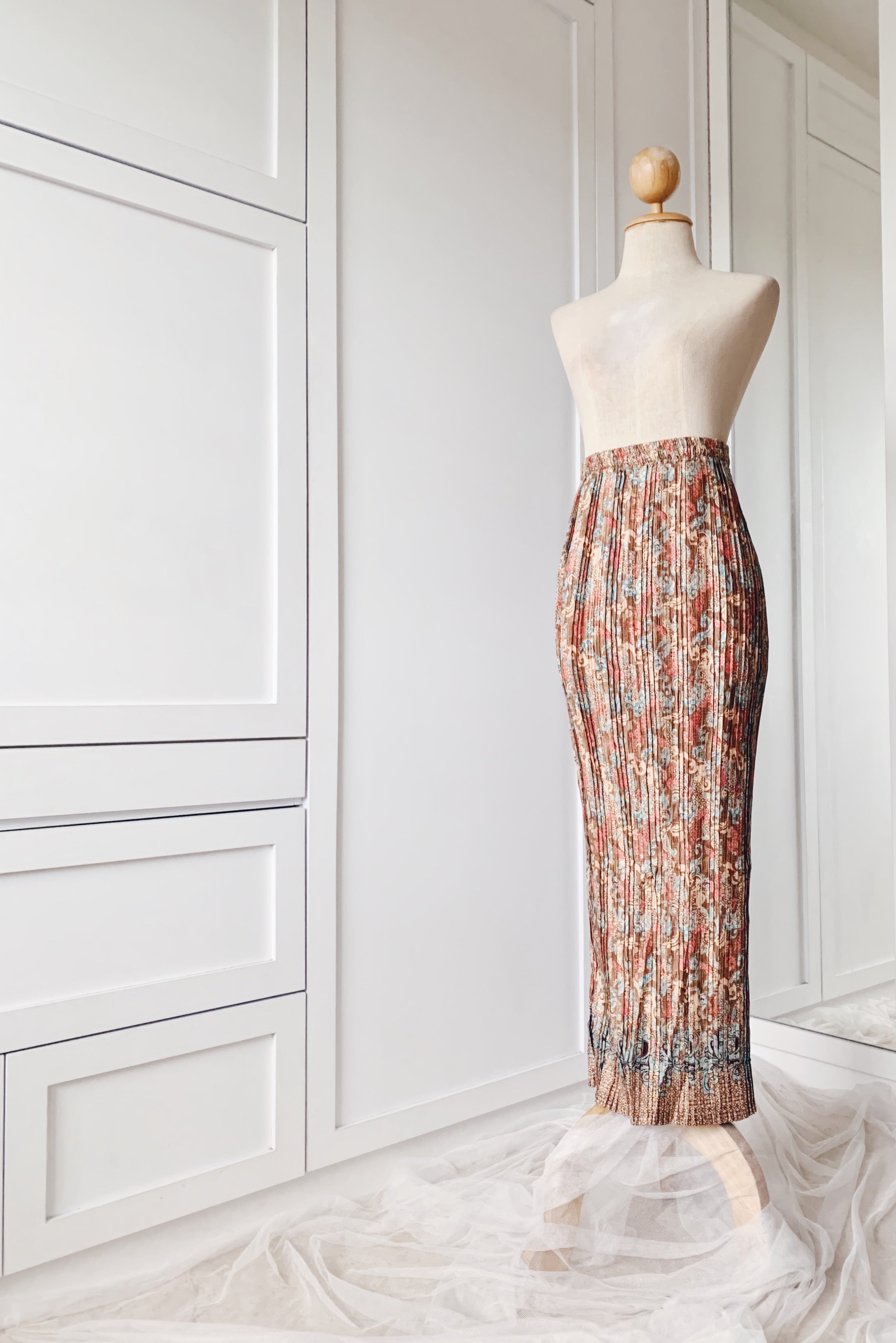 Batik Pleated Skirt - Sea Wave